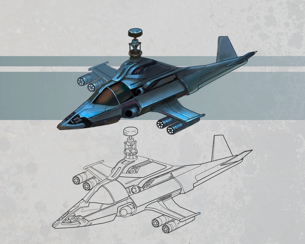 Black Phantom Helicopter Concept Art 2