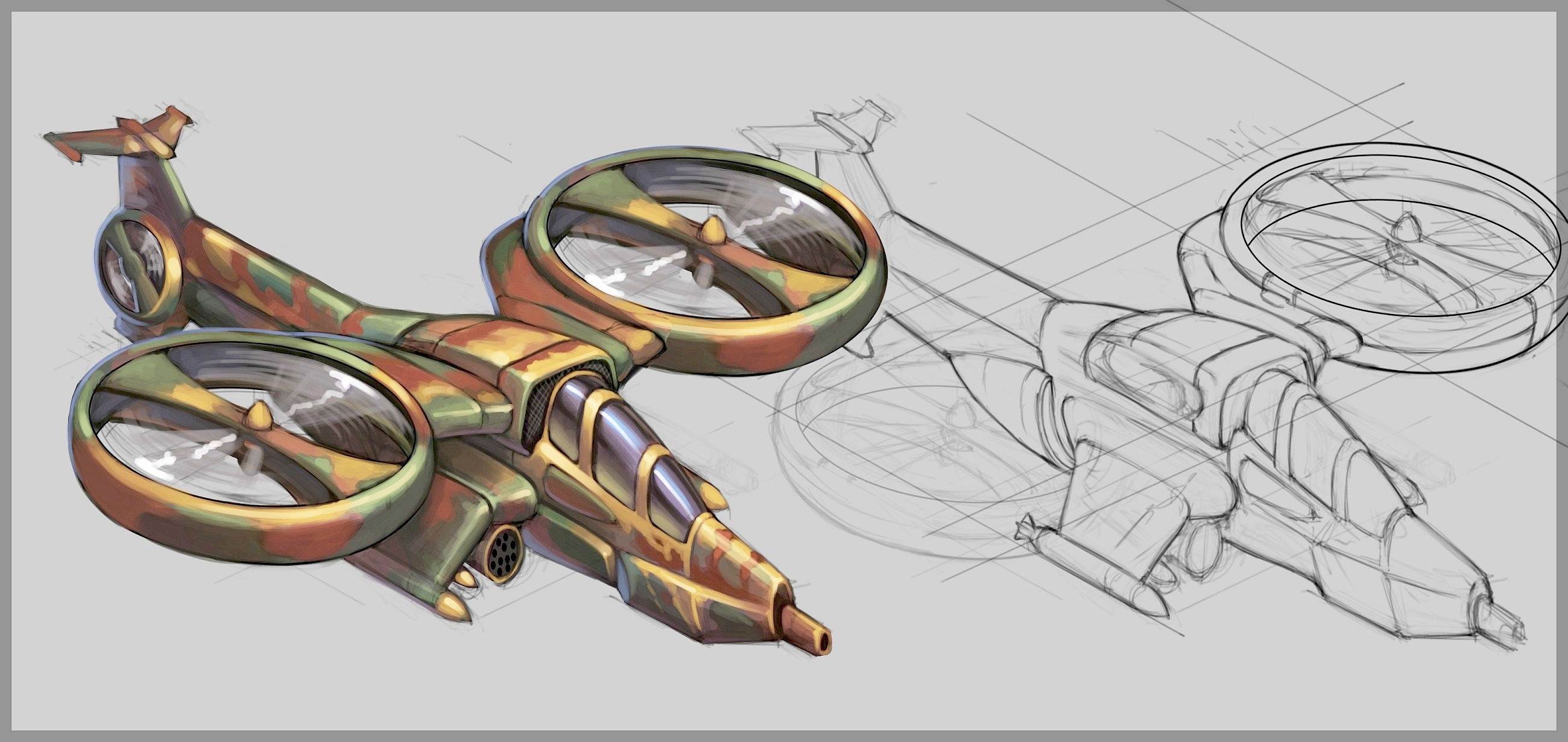 Hunter Helicopter Concept Art 2